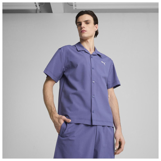 Puma Ανδρικό πουκάμισο Wardrobe Essentials Seersucker Relaxed Shirt